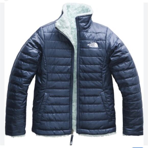 The North Face Full Zip Reversible Mossbud Swirl Fleece Jacket Blue Large 14/16 - Picture 1 of 12